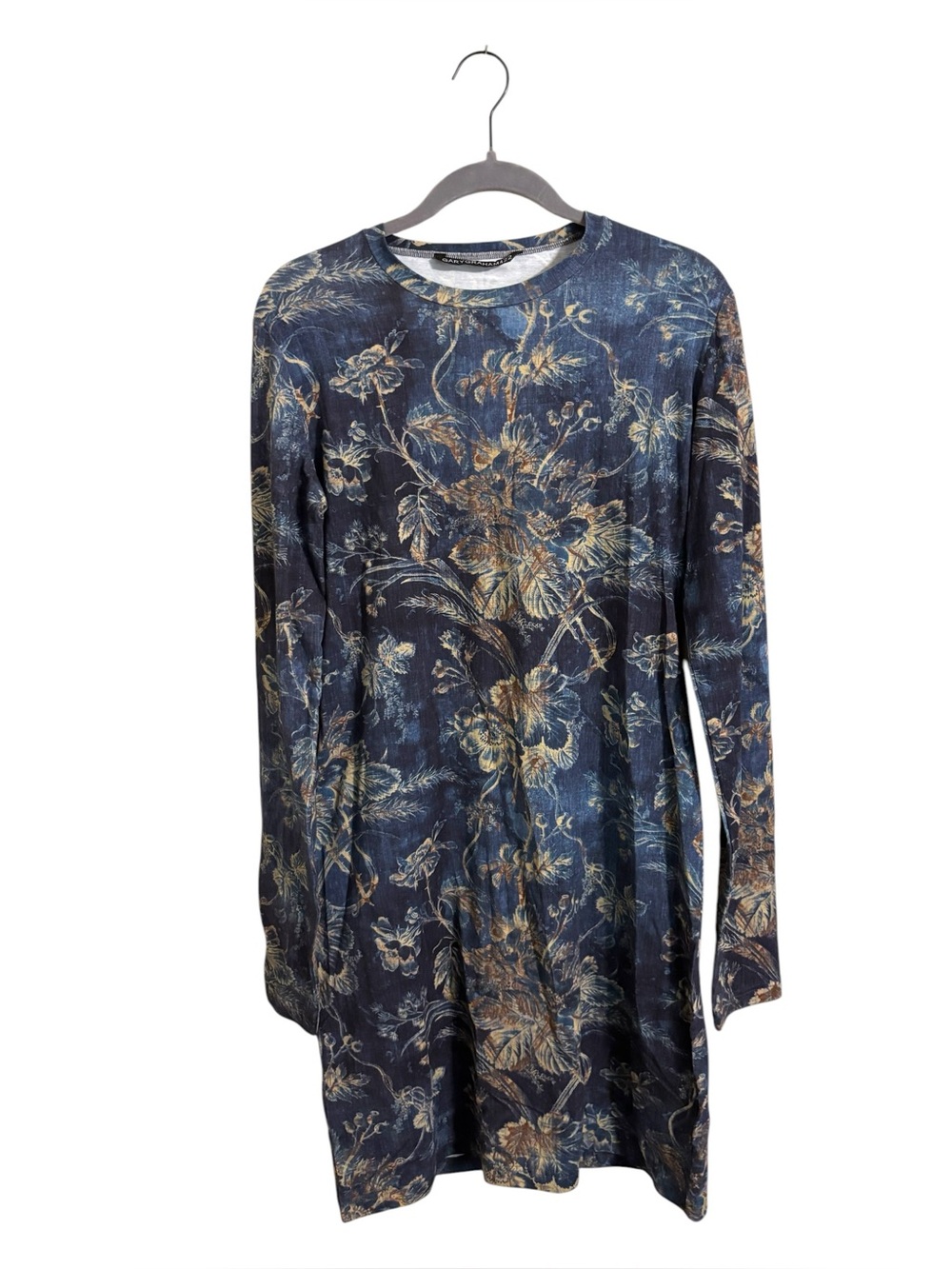 Gary Graham 422 Long Sleeve Blue Floral Dress Large